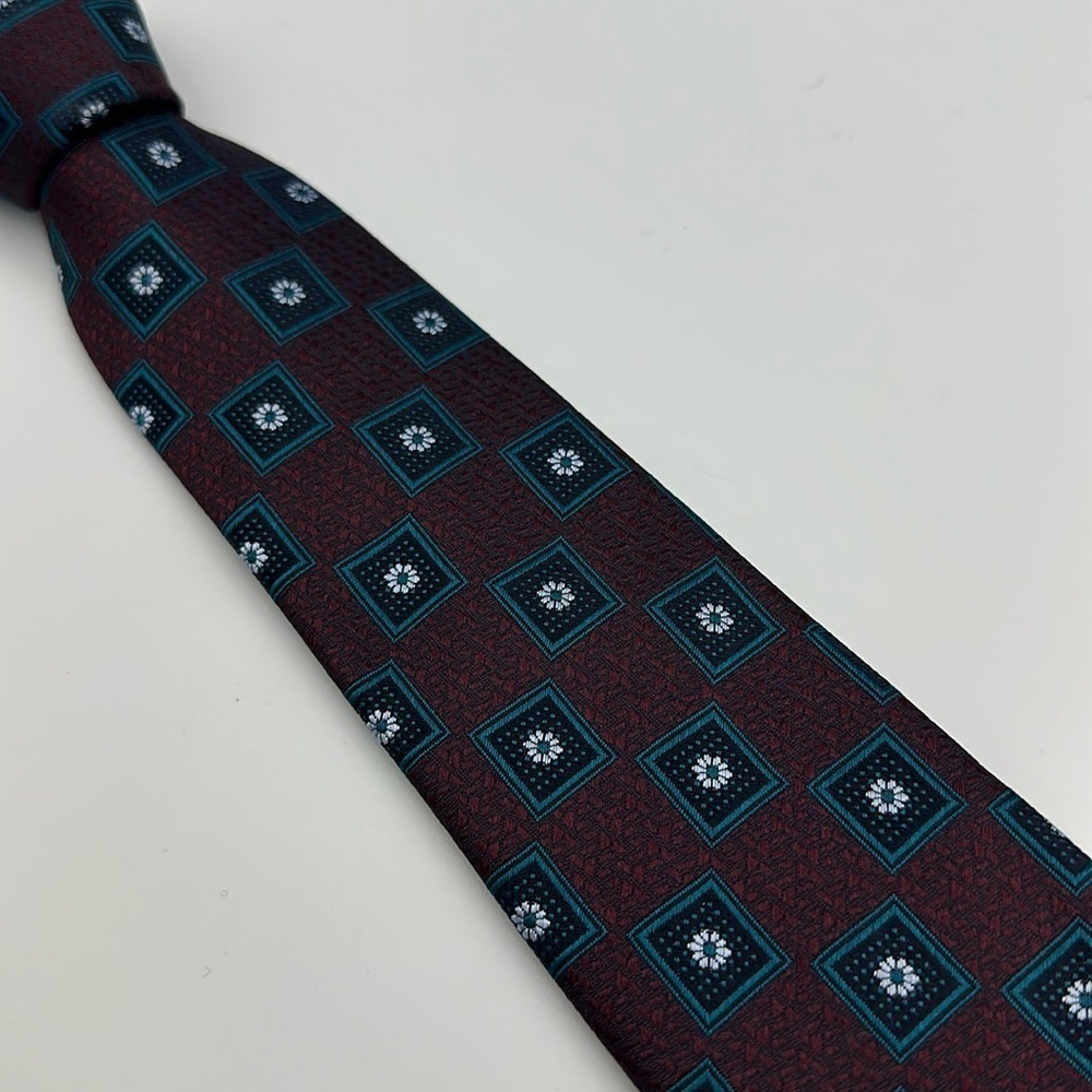 Canali Pattern Silk Tie 60” Long